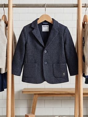 Mayoral Dark Navy Herringbone Boys' Blazer 24m